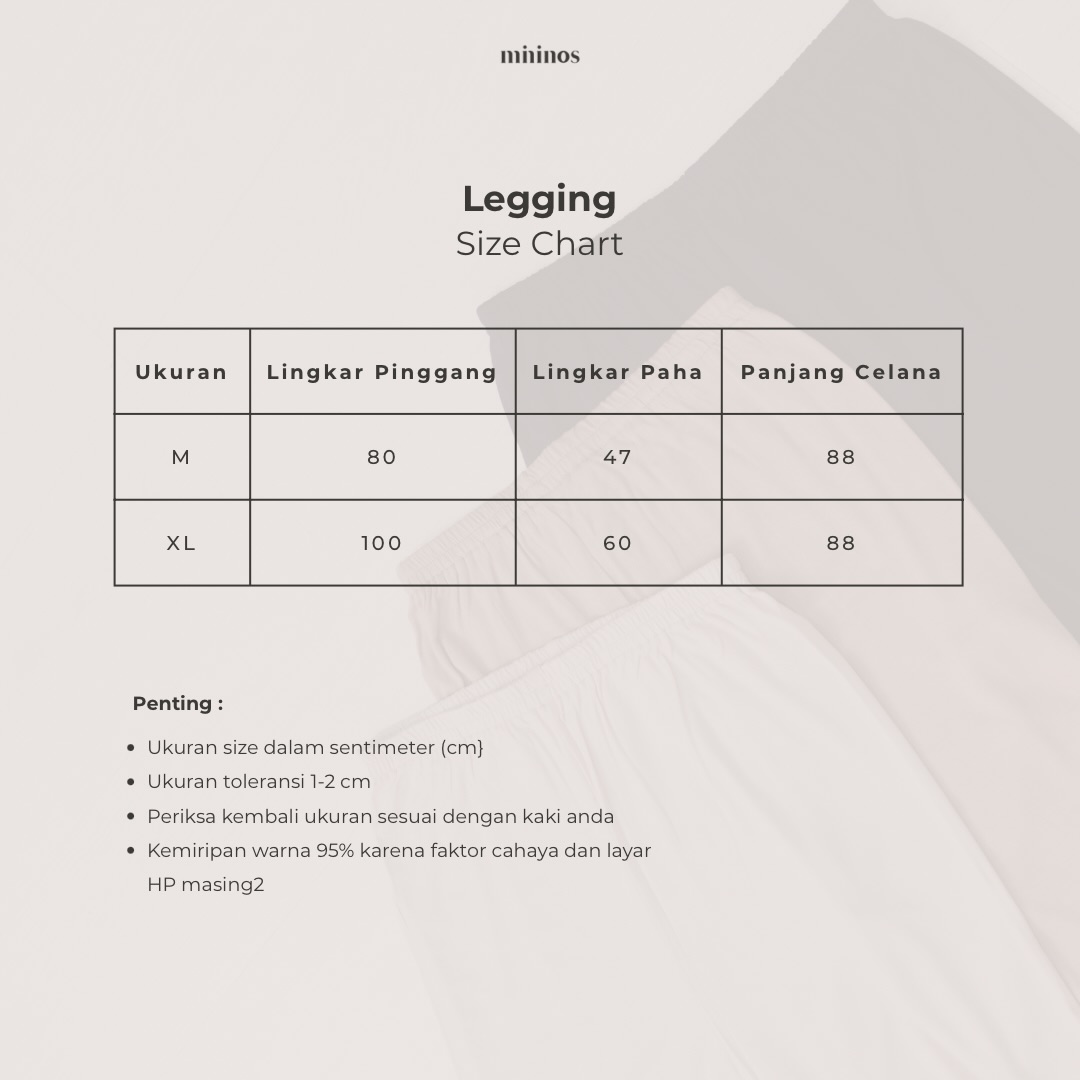 Mininos Legging Basic Bahan Rayon Viscose Adem
