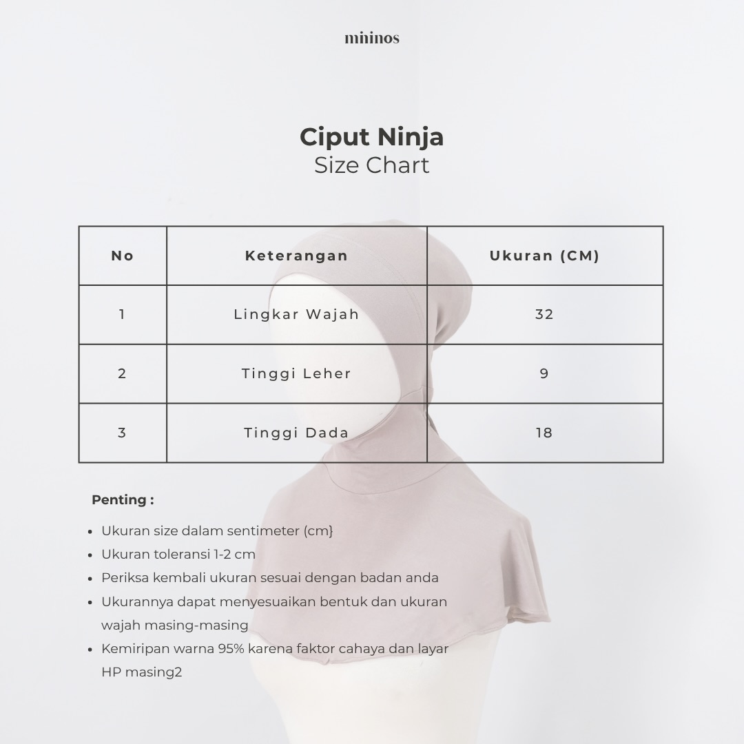 Mininos Ciput Ninja Rayon Viscose Adem