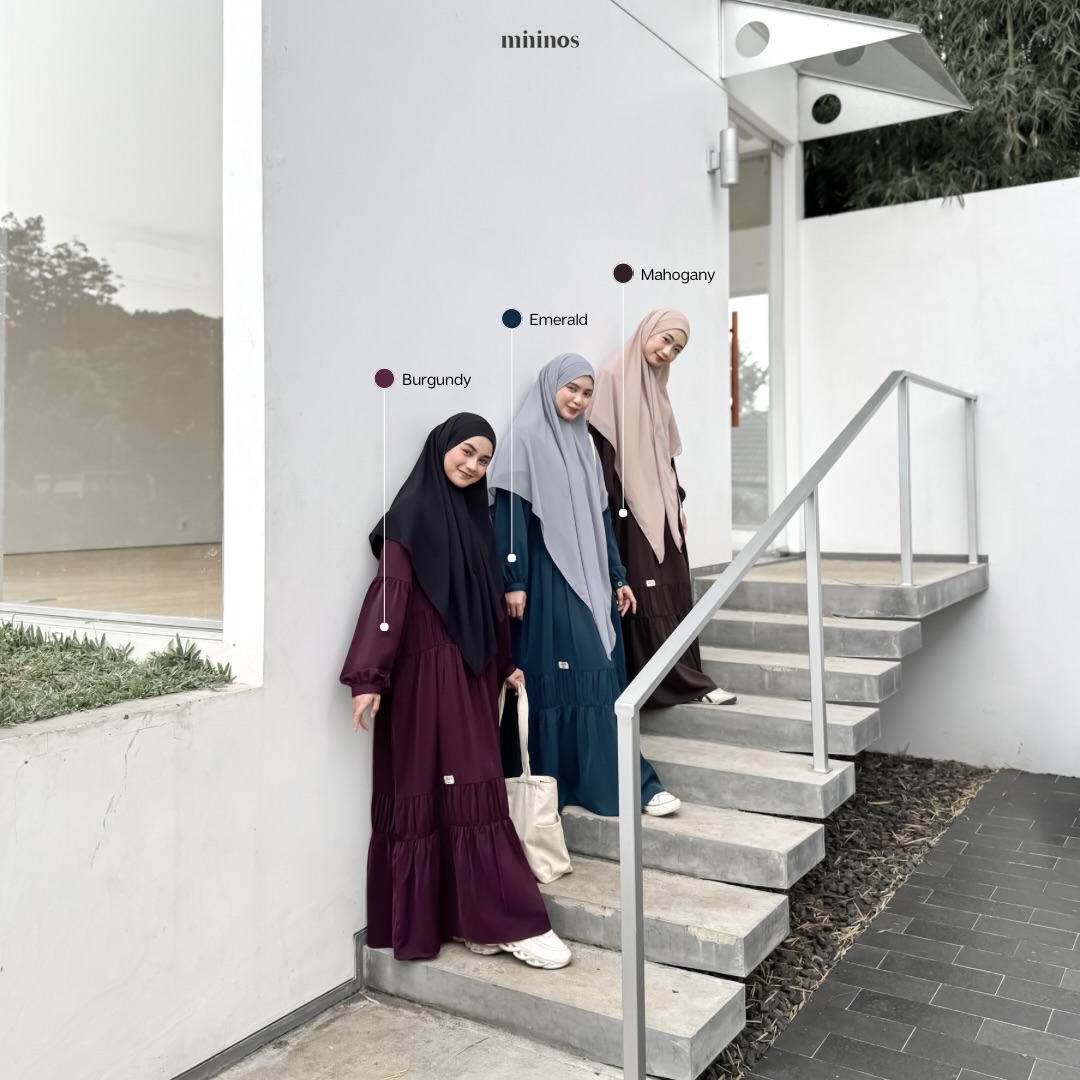 Mininos Chira Simply Dress Gamis Muslimah Syari Stylish Wanita