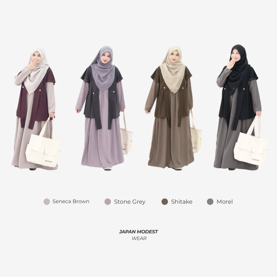 Mininos Asuka Set Outer Gamis Minimalist Syari 2in1