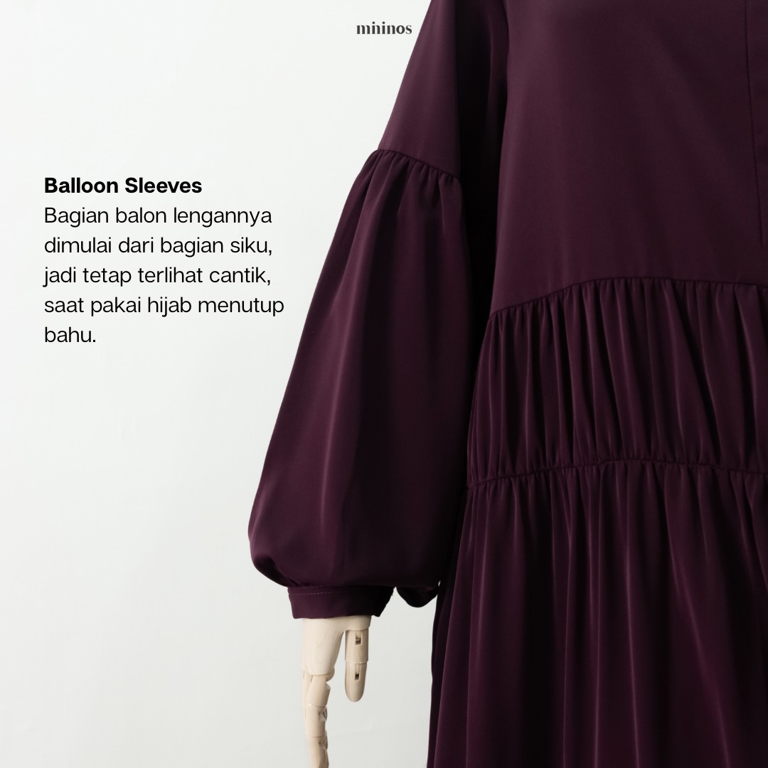 Mininos Chira Simply Dress Gamis Muslimah Syari Stylish Wanita
