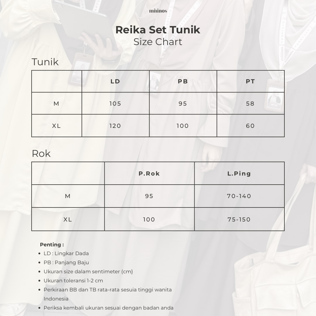 Mininos Reika Set Tunik Oneset Atasan Bawah Muslimah