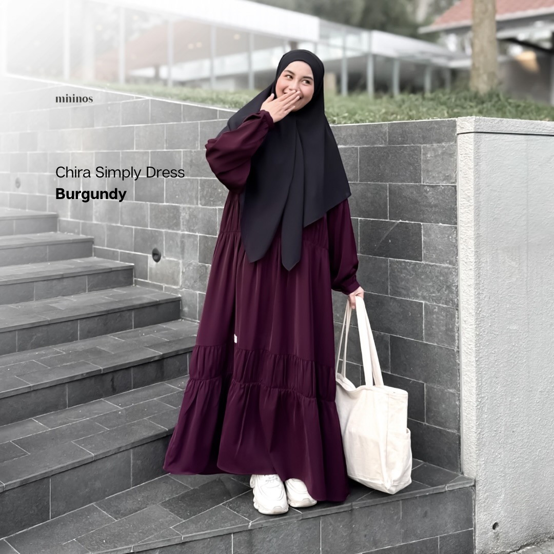 Mininos Chira Simply Dress Gamis Muslimah Syari Stylish Wanita