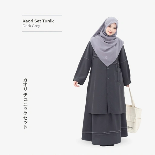 Image of Mininos Kaori Set Tunik Pocket Oneset Setelan Muslimah
