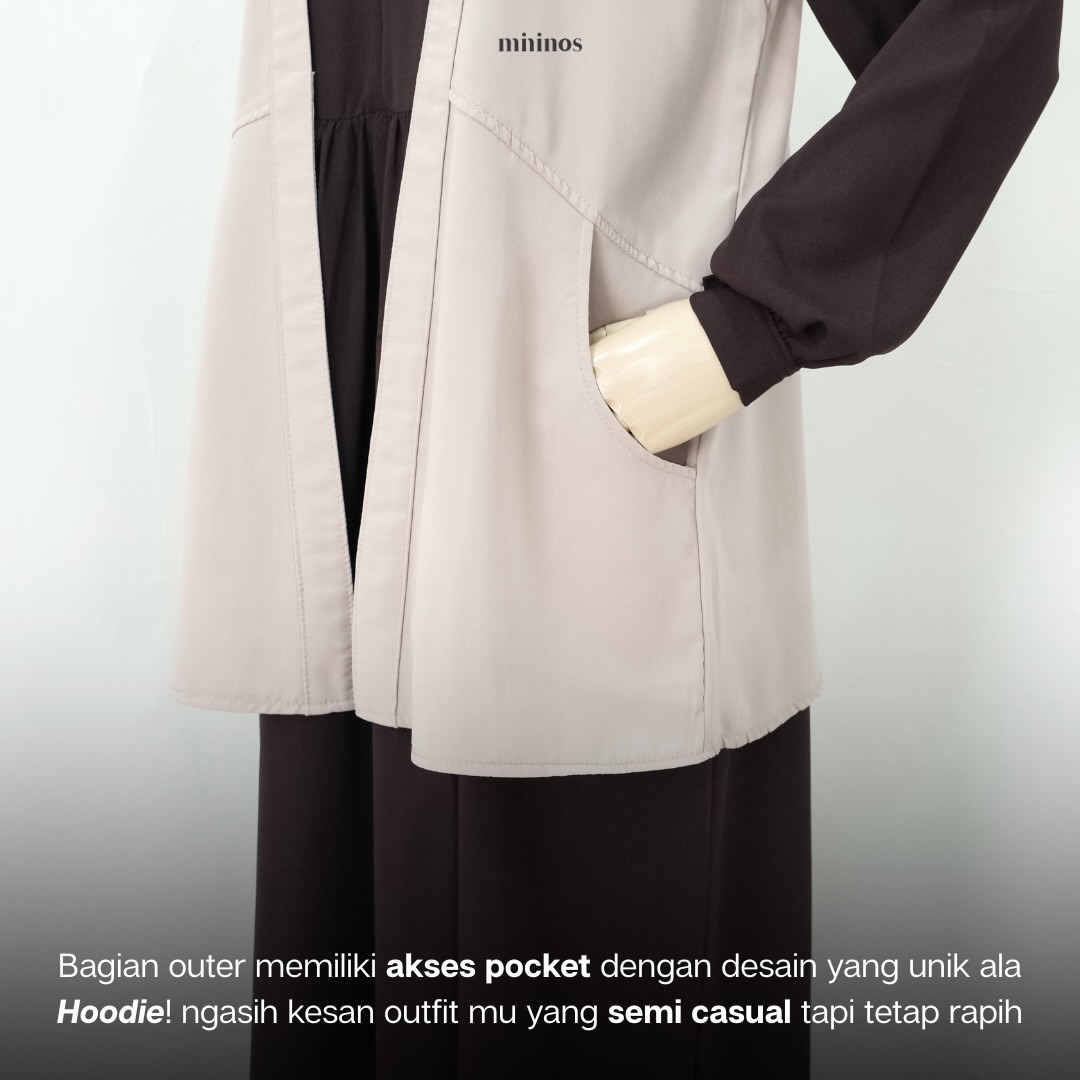 Mininos Ichi Set Dress 2in1 Gamis Outer Setelan Muslimah