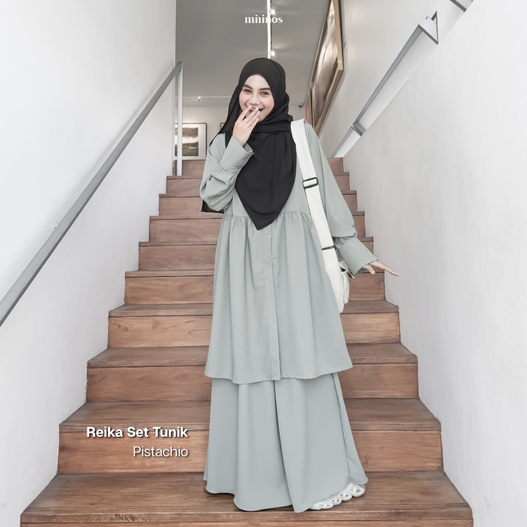 Mininos Reika Set Tunik Oneset Atasan Bawah Muslimah