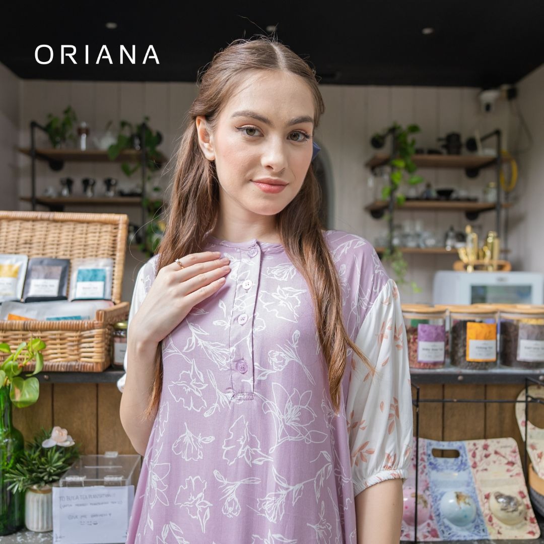 Oriana Homewear Maxi Dress Daster Two Tone Cleta Series