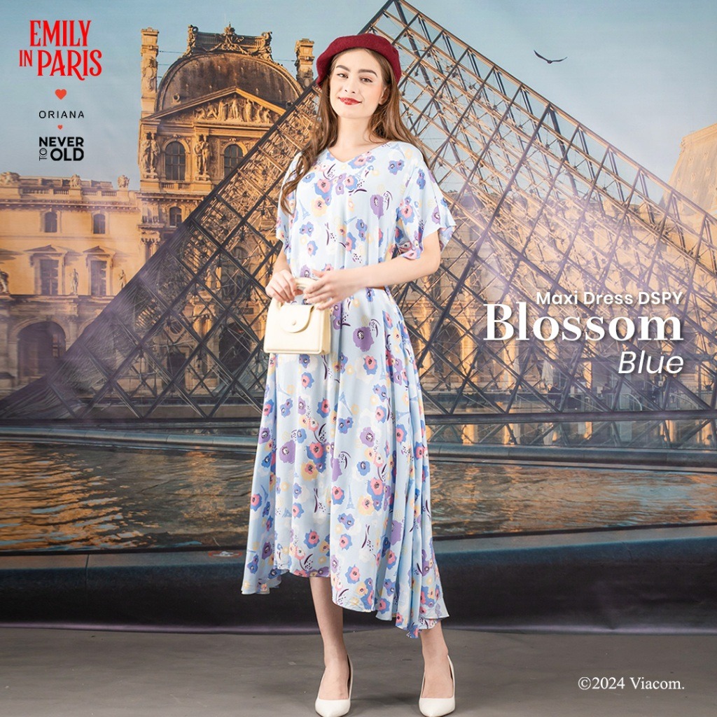Oriana x Emily in Paris Daster Maxi Dress Paris Blossom Series