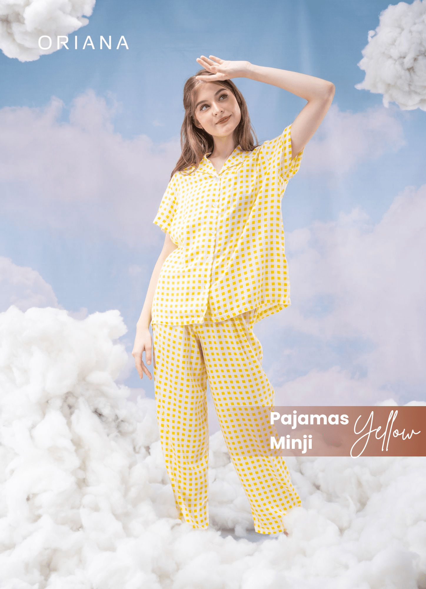 Oriana Sleepwear Piyama Rayon Kotak-Kotak Minji Series