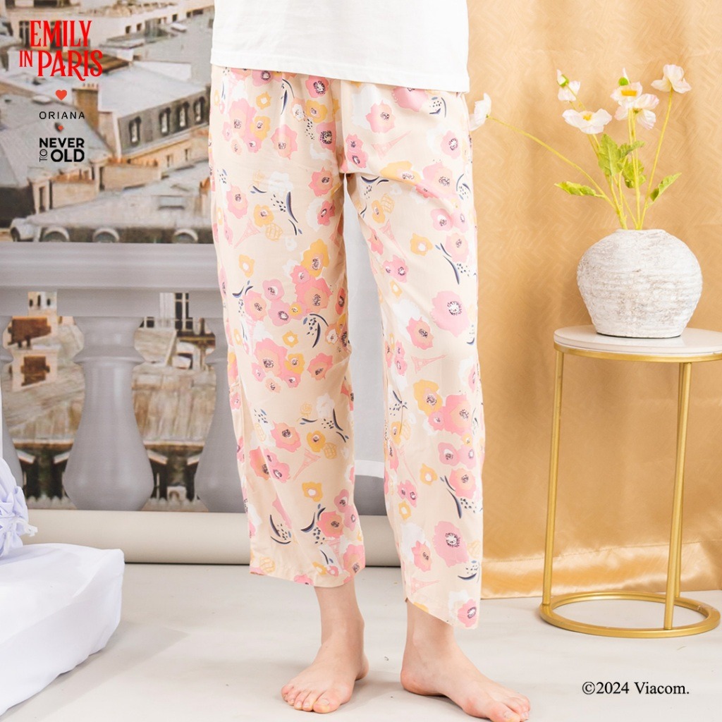 Oriana x Emily in Paris Celana Panjang Paris Blossom Series