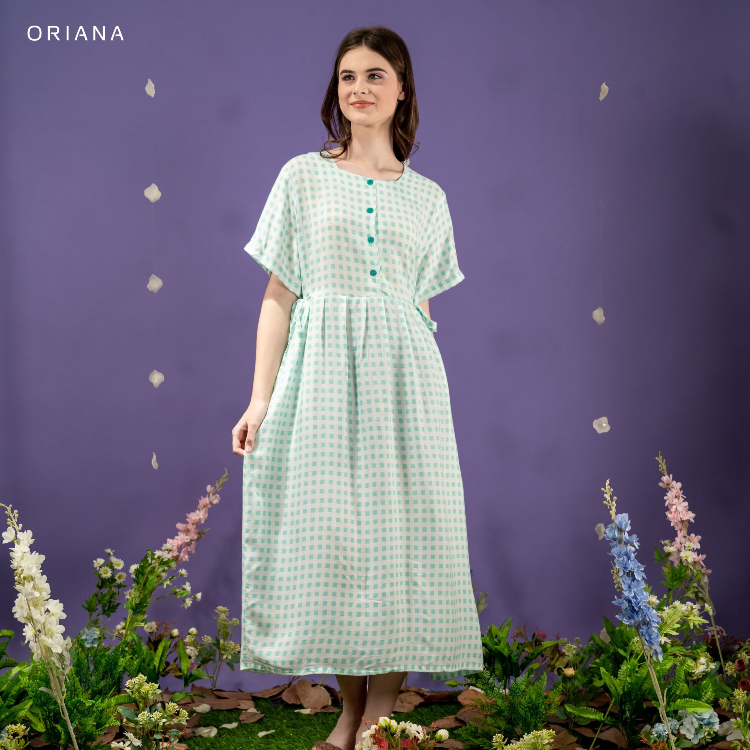 Oriana Homewear Maxi Dress Daster Busui Pendek Cayya Minji Series
