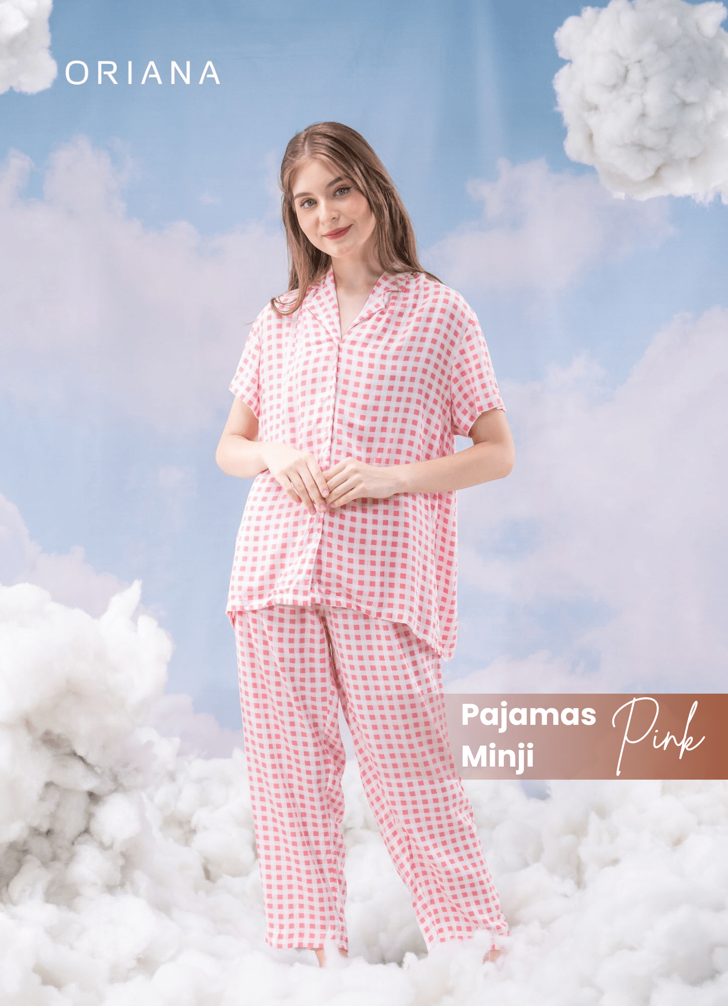 Oriana Sleepwear Piyama Rayon Kotak-Kotak Minji Series