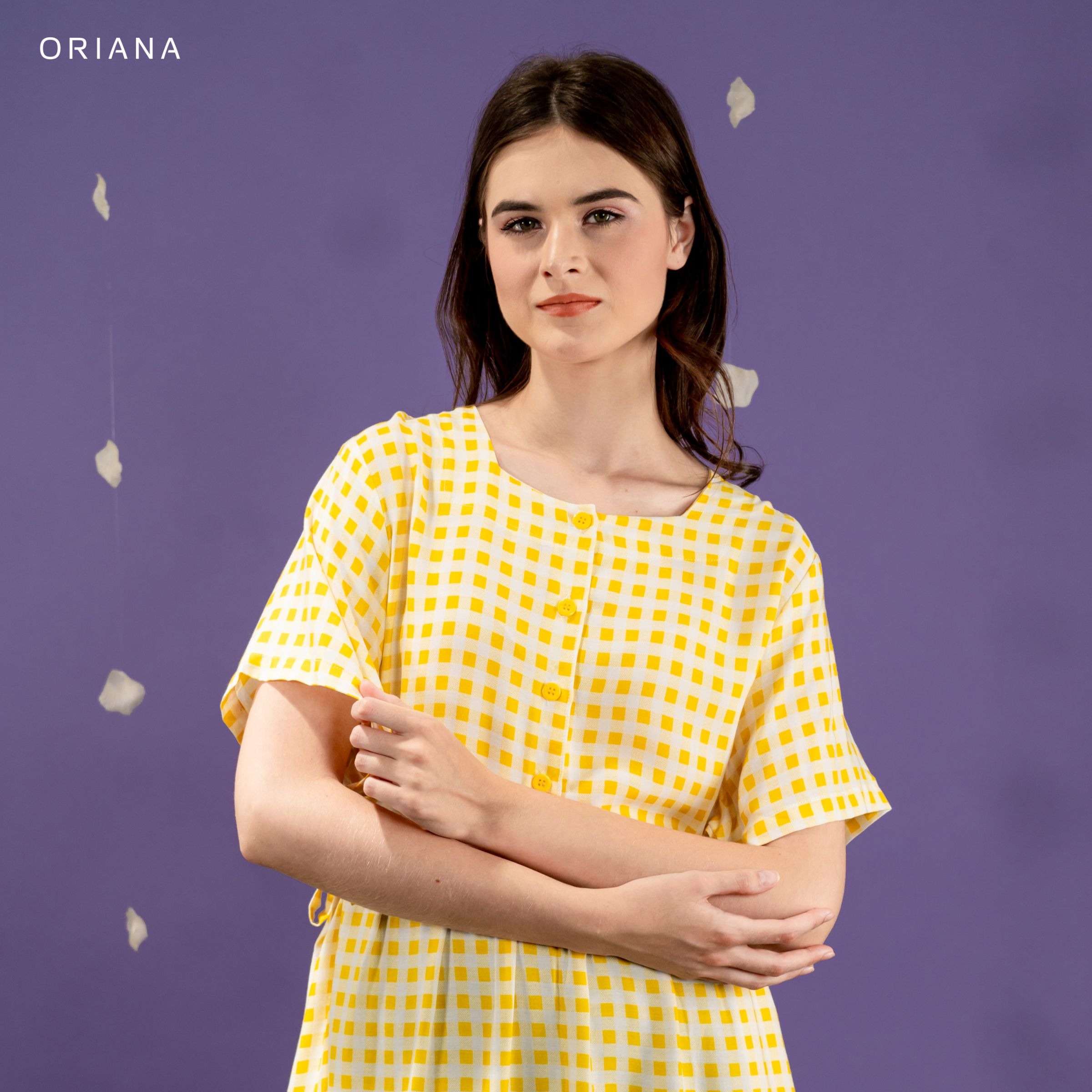Oriana Homewear Maxi Dress Daster Busui Pendek Cayya Minji Series