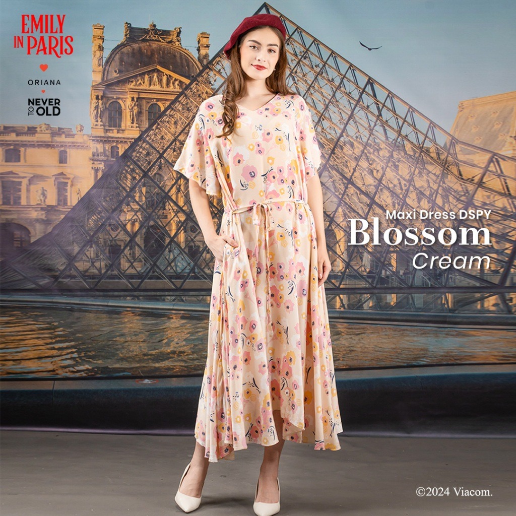 Oriana x Emily in Paris Daster Maxi Dress Paris Blossom Series