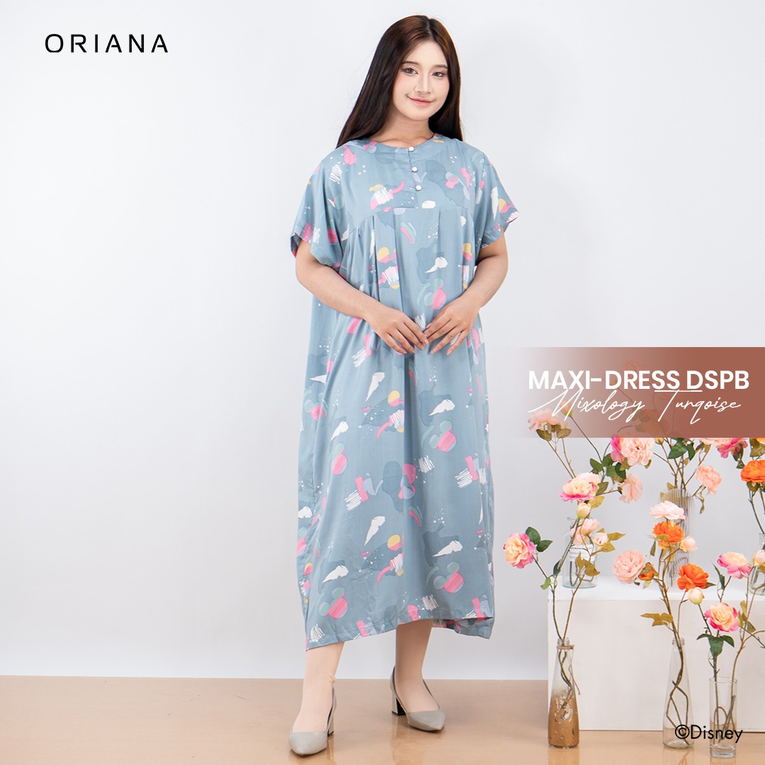 Oriana Homewear Maxi Dress-DSPB Mickey Mixology Allsize