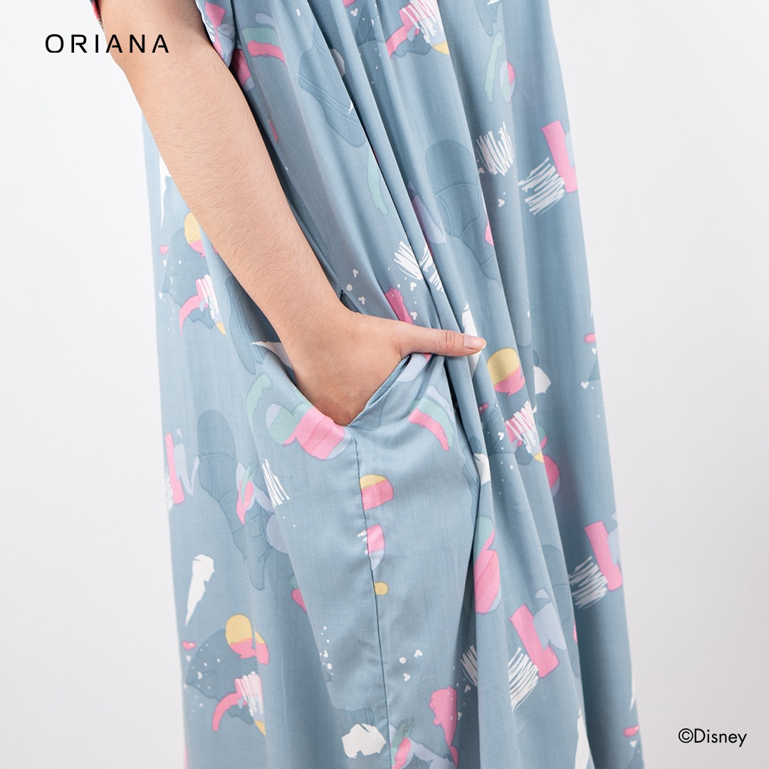Oriana Homewear Maxi Dress-DSPB Mickey Mixology Allsize