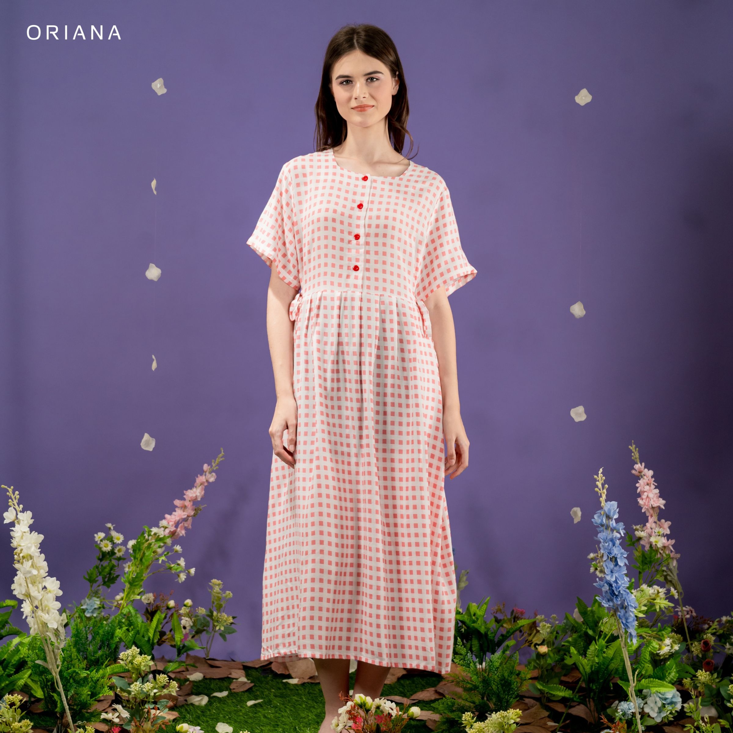 Oriana Homewear Maxi Dress Daster Busui Pendek Cayya Minji Series