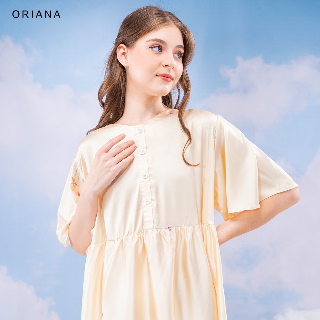 Oriana Homewear Maxi Dress Organic Silk Dutch Garden Series