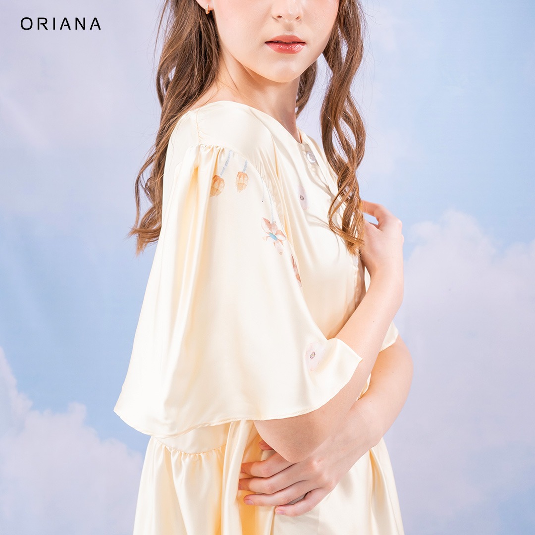 Oriana Homewear Maxi Dress Organic Silk Dutch Garden Series