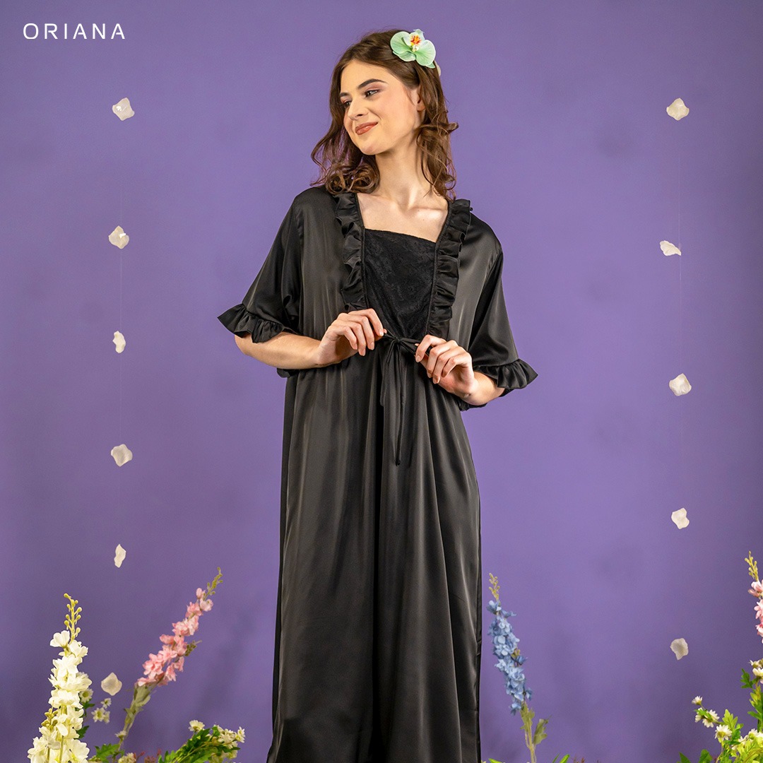 Oriana Sleepwear Maxi Dress Organic Silk Myribel Series