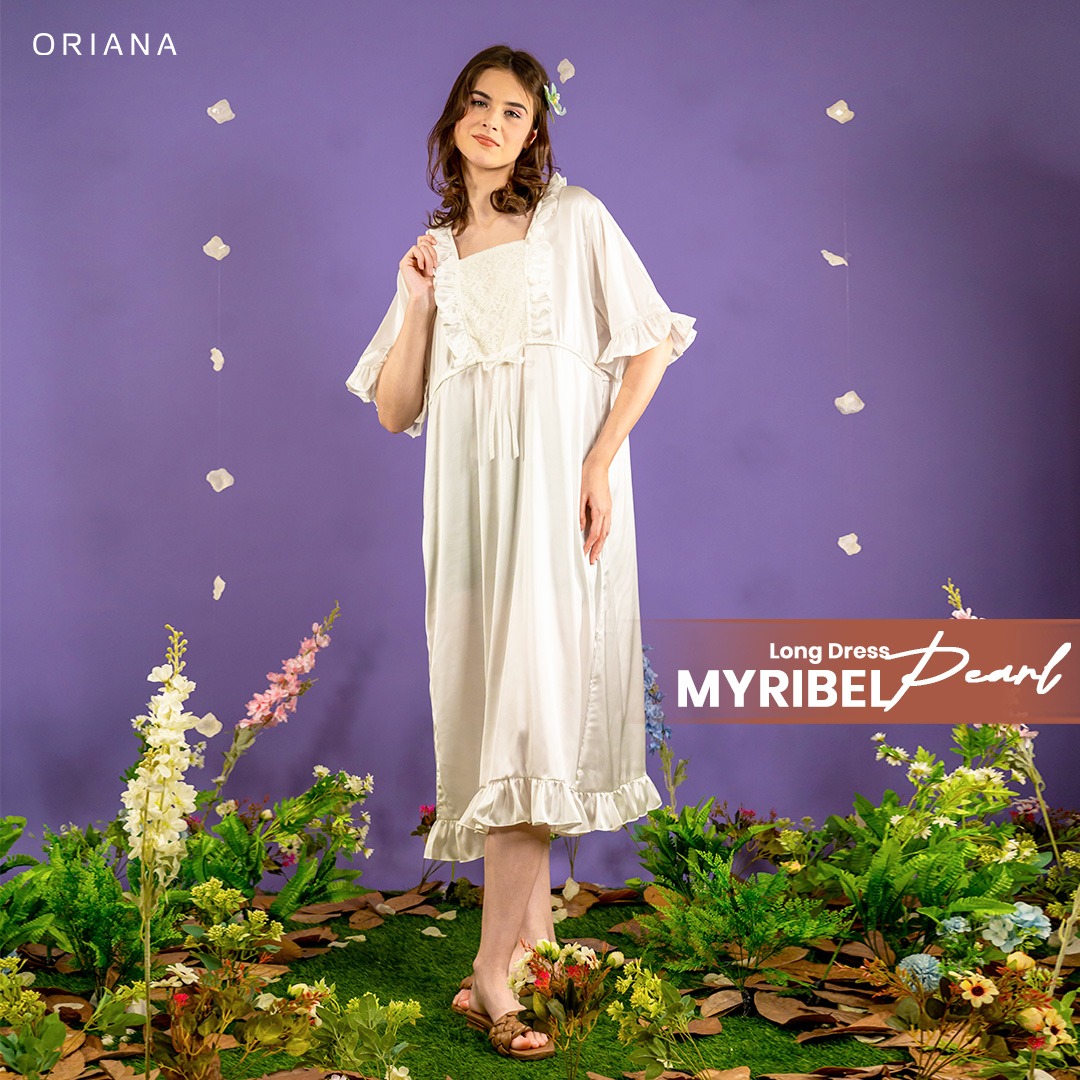 Oriana Sleepwear Maxi Dress Organic Silk Myribel Series