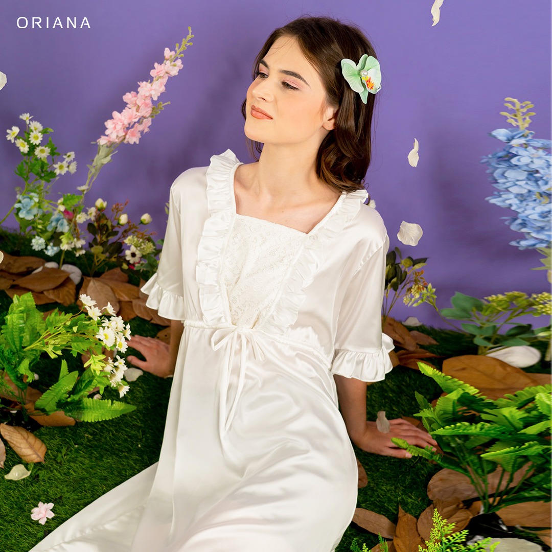 Oriana Sleepwear Maxi Dress Organic Silk Myribel Series