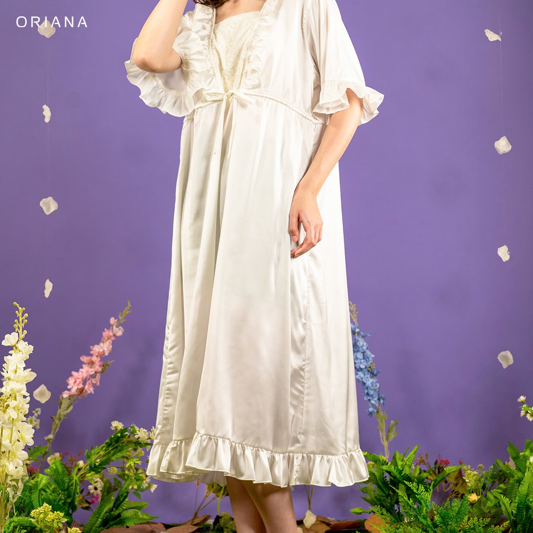 Oriana Sleepwear Maxi Dress Organic Silk Myribel Series