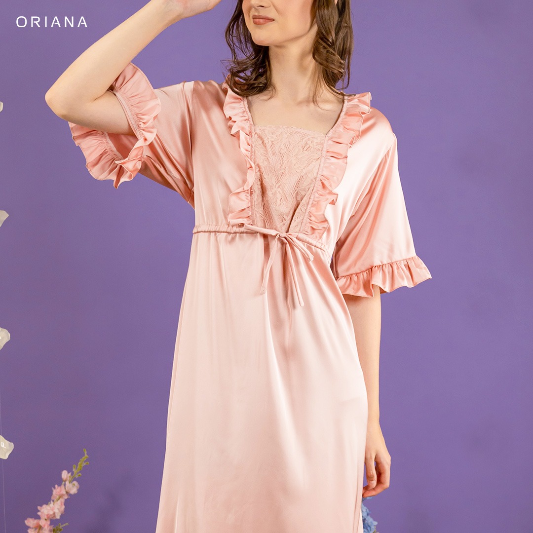 Oriana Sleepwear Maxi Dress Organic Silk Myribel Series