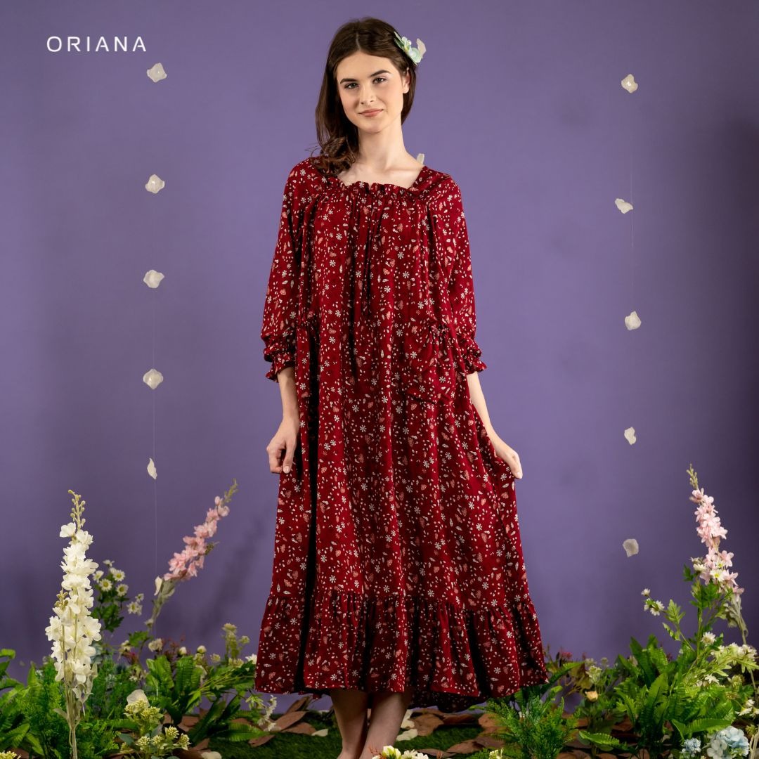 Oriana Homewear Maxi Dress Ayura Evalia Series