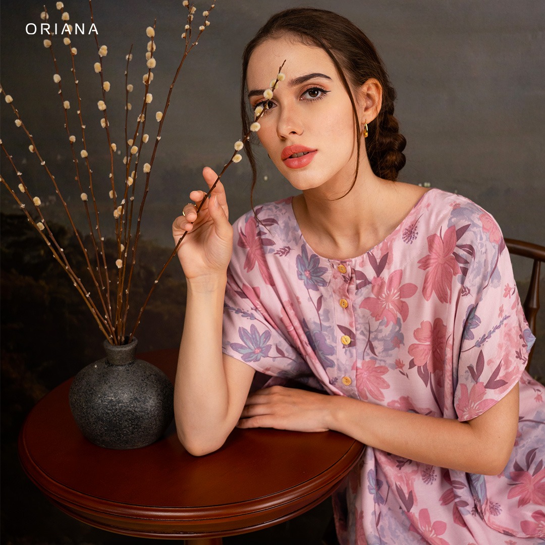 Oriana Homewear Daster Pendek Busui Kaftan Bellamy Series