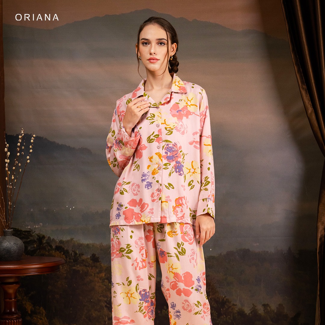 Oriana Sleepwear Piyama Long Sleeve Perrie Cecily Series