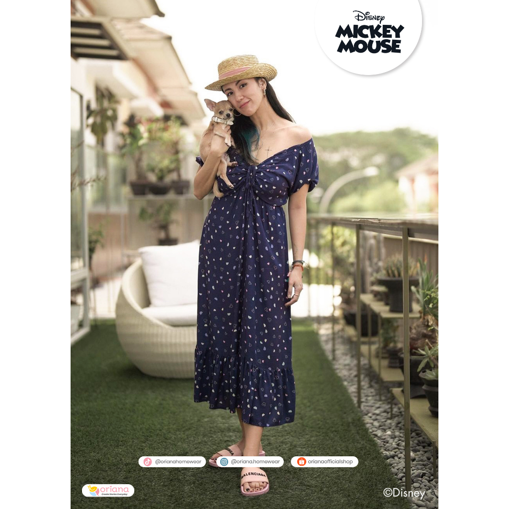 Oriana Homewear Maxi Dress DSRF Mickey Mouse Kiss Blogger Series