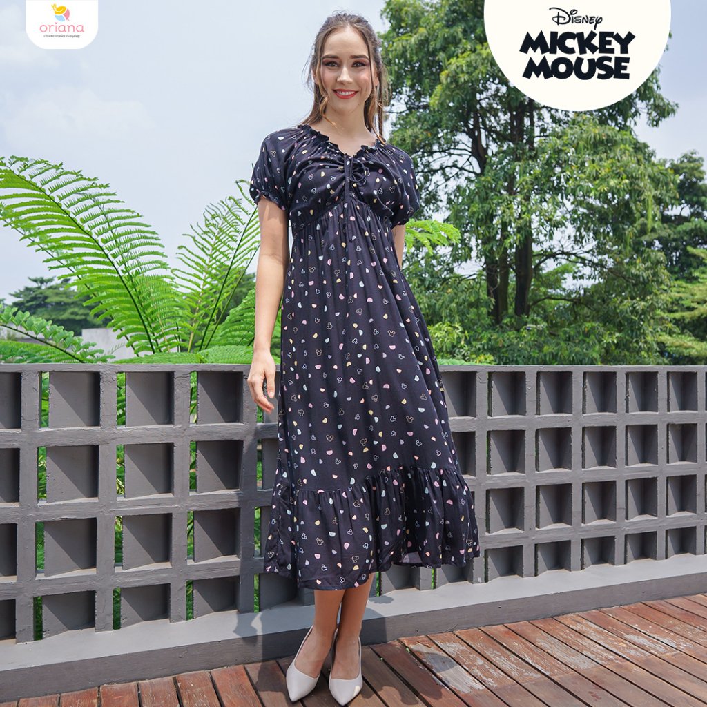 Oriana Homewear Maxi Dress DSRF Mickey Mouse Kiss Blogger Series