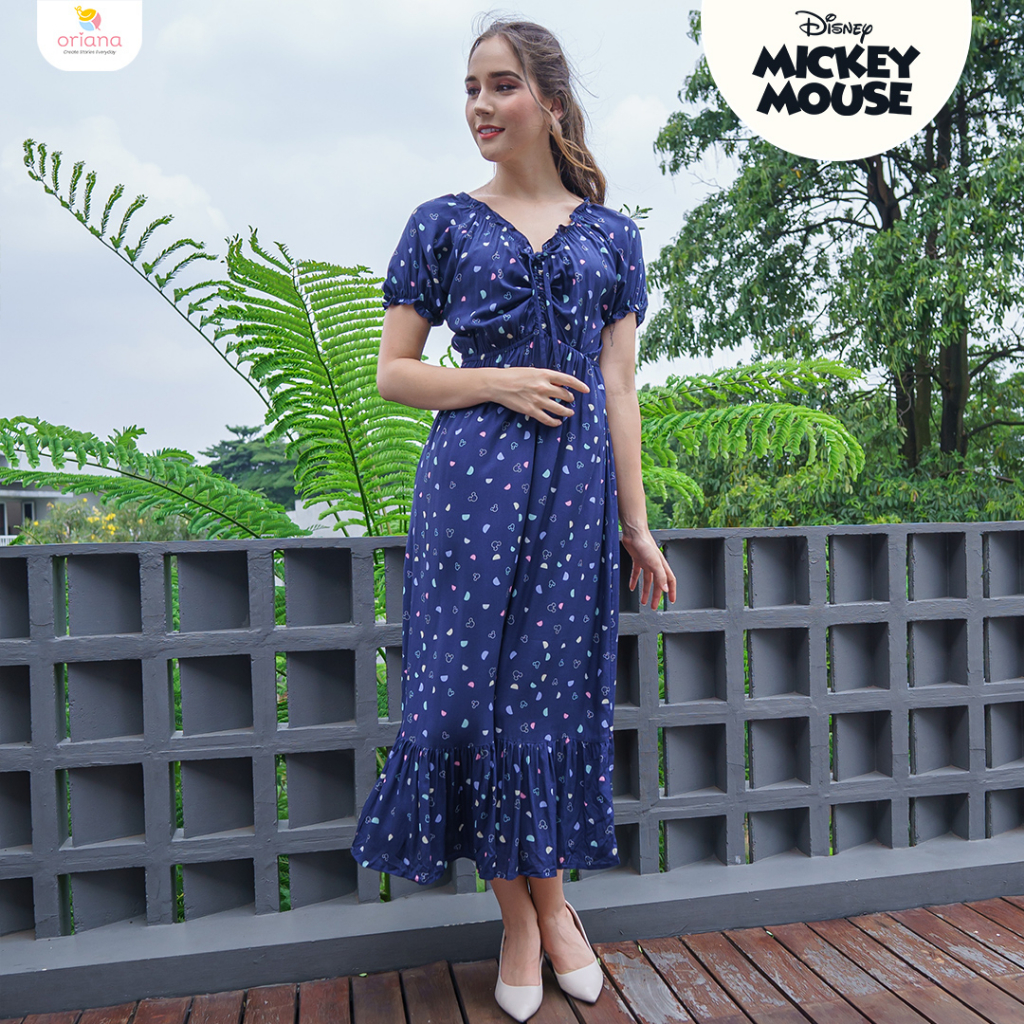 Oriana Homewear Maxi Dress DSRF Mickey Mouse Kiss Blogger Series