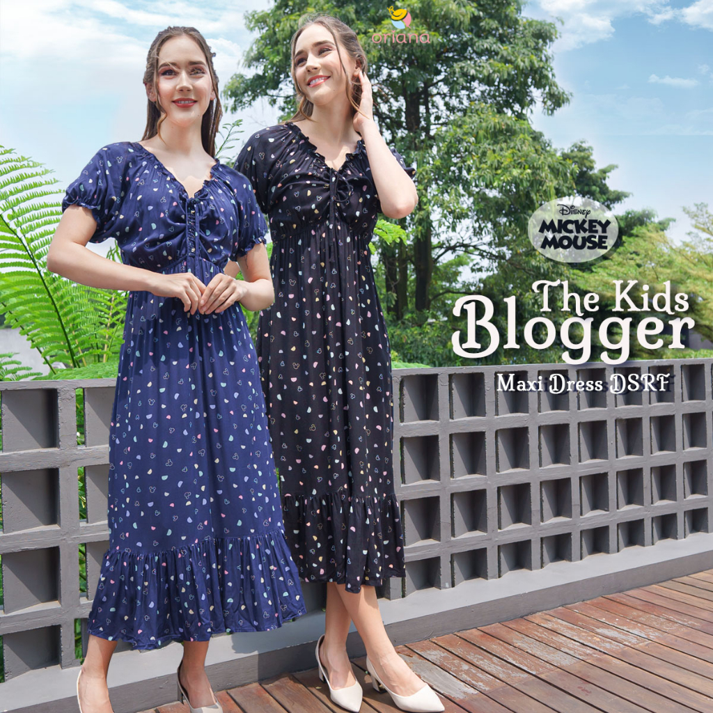 Oriana Homewear Maxi Dress DSRF Mickey Mouse Kiss Blogger Series