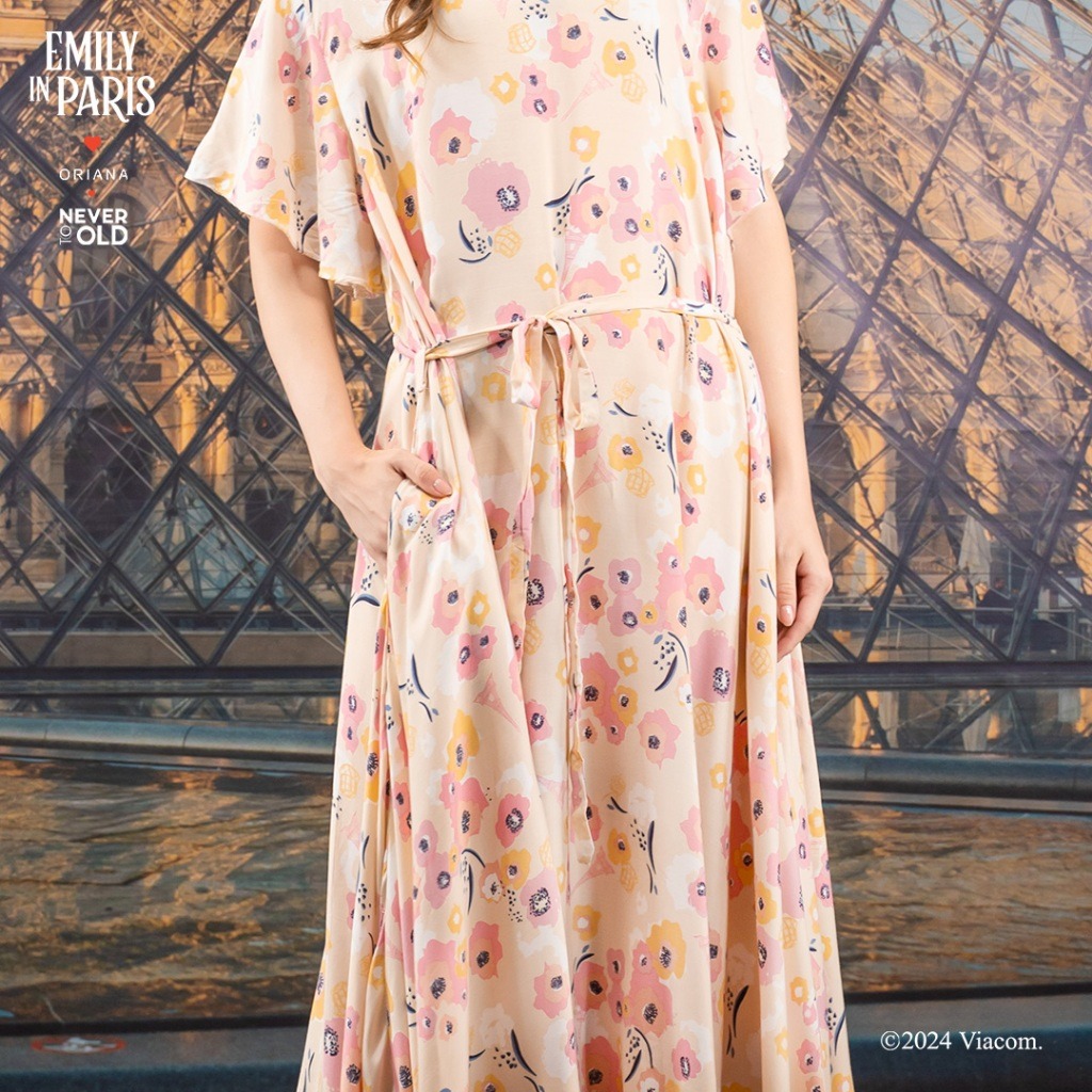 Oriana x Emily in Paris Daster Maxi Dress Paris Blossom Series
