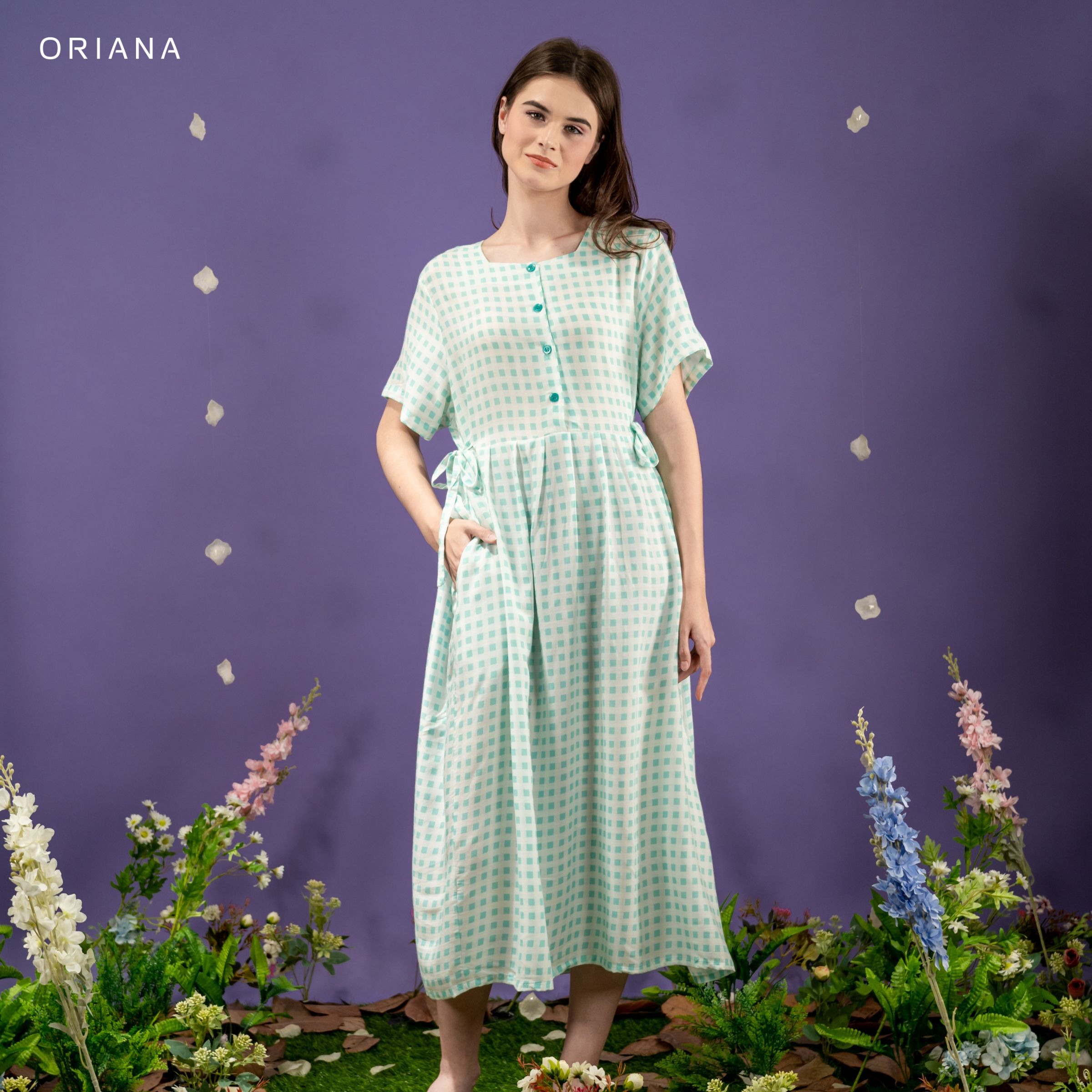 Oriana Homewear Maxi Dress Daster Busui Pendek Cayya Minji Series