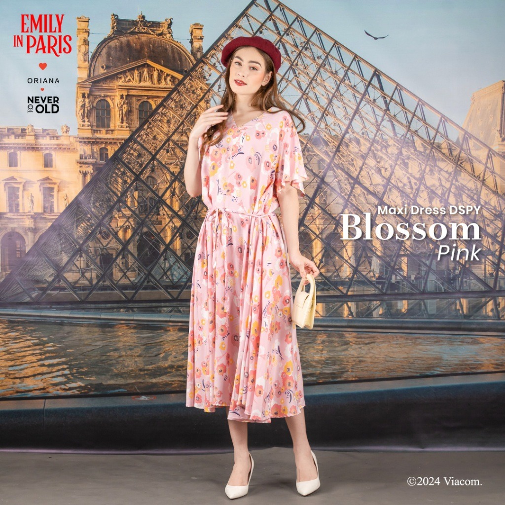 Oriana x Emily in Paris Daster Maxi Dress Paris Blossom Series