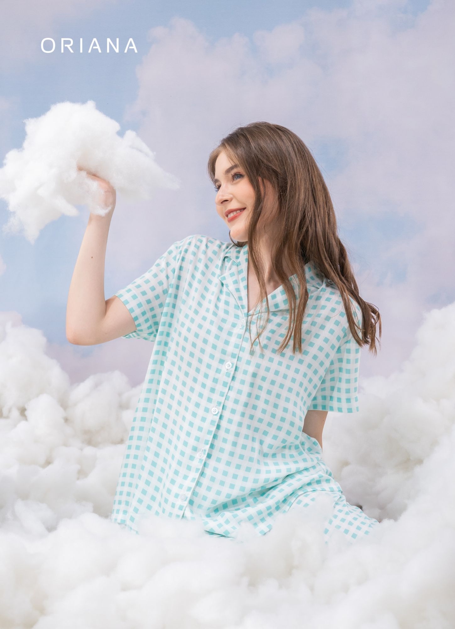 Oriana Sleepwear Piyama Rayon Kotak-Kotak Minji Series