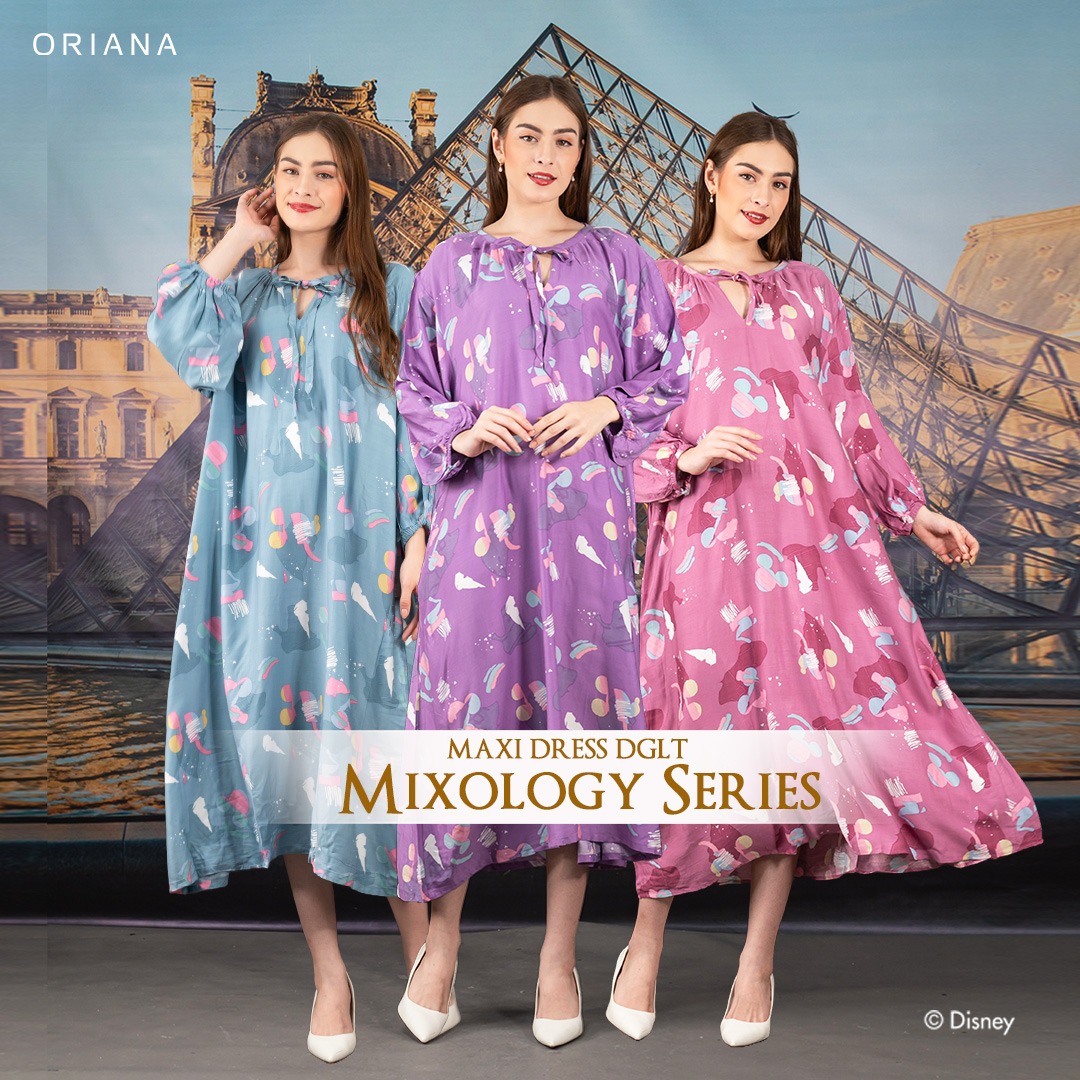 Oriana Homewear Maxi Dress-DGLT Mickey Mixology Allsize