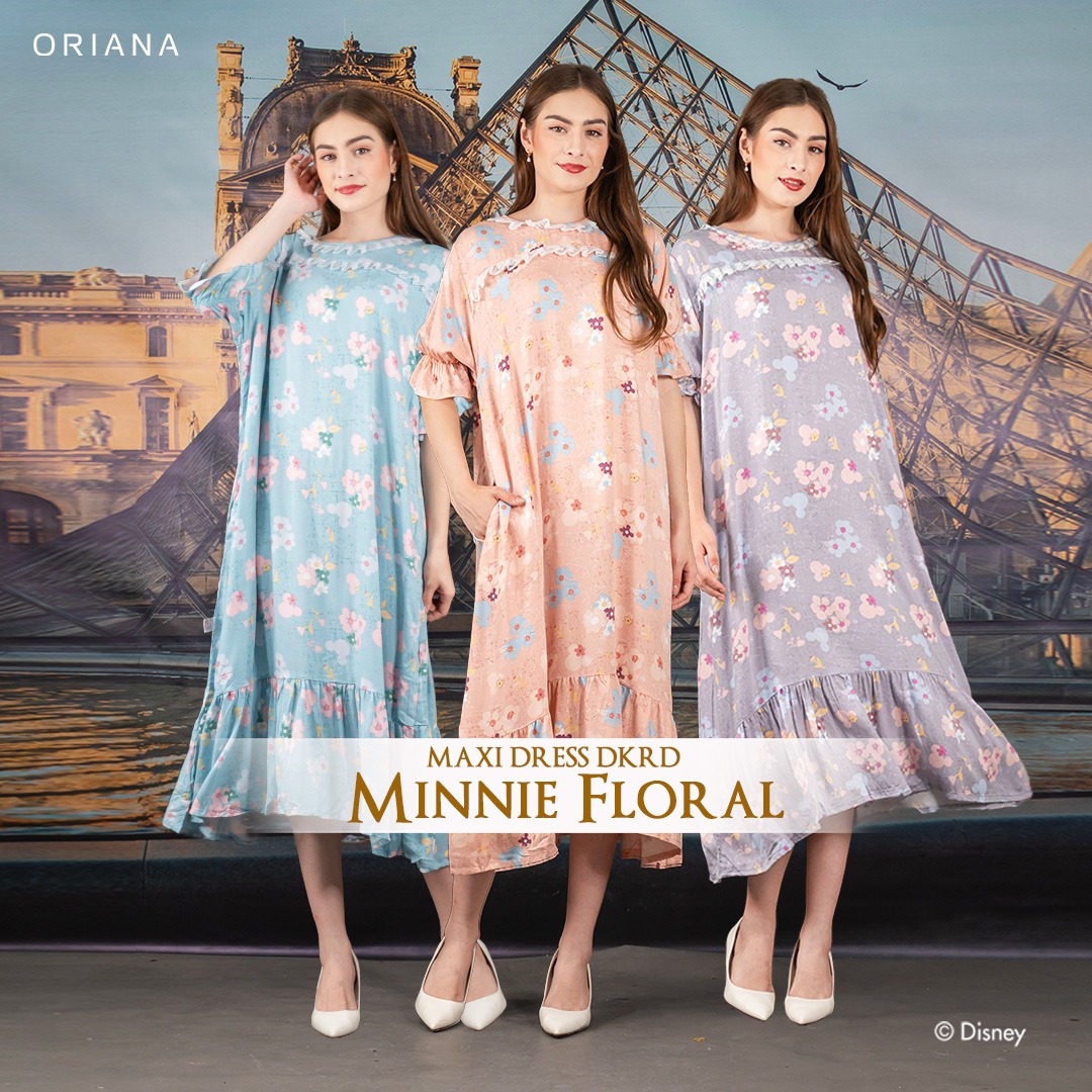 Oriana Homewear Maxi Dress-DKRD Minnie Florals Series
