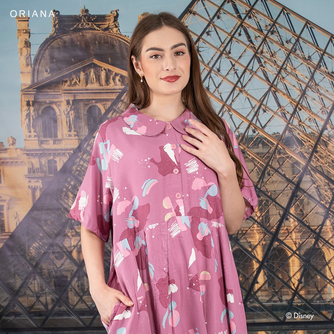 Oriana Homewear Maxi Dress-DSKR Mickey Mixology Allsize