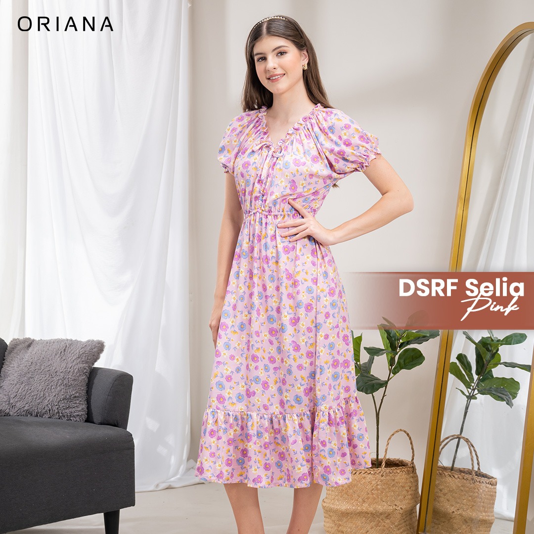 Oriana Homewear Maxi Dress Daster Kerut Selia Series