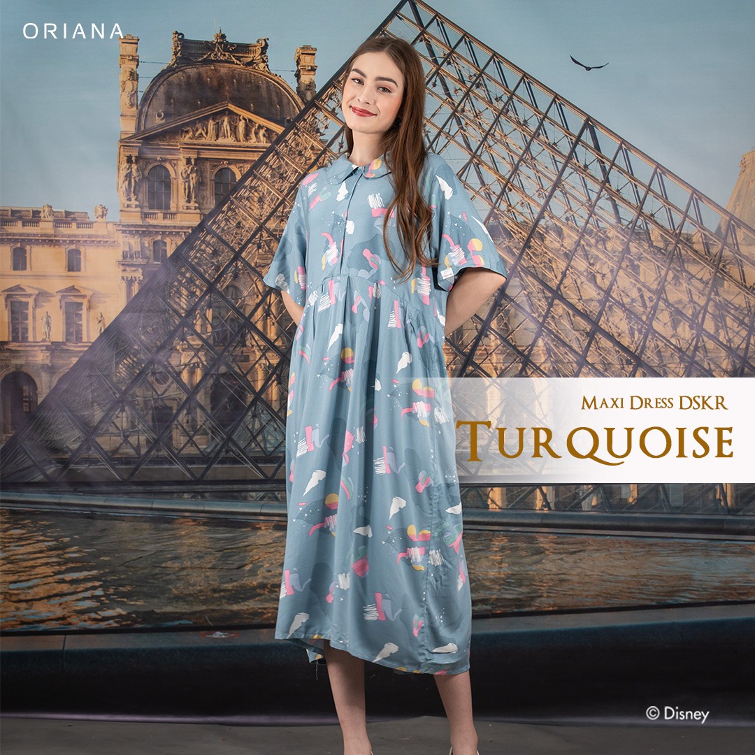 Oriana Homewear Maxi Dress-DSKR Mickey Mixology Allsize
