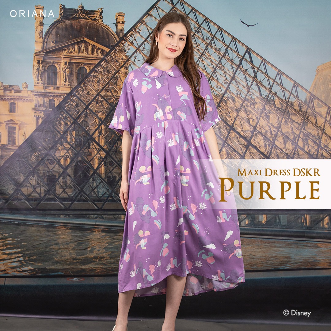 Oriana Homewear Maxi Dress-DSKR Mickey Mixology Allsize