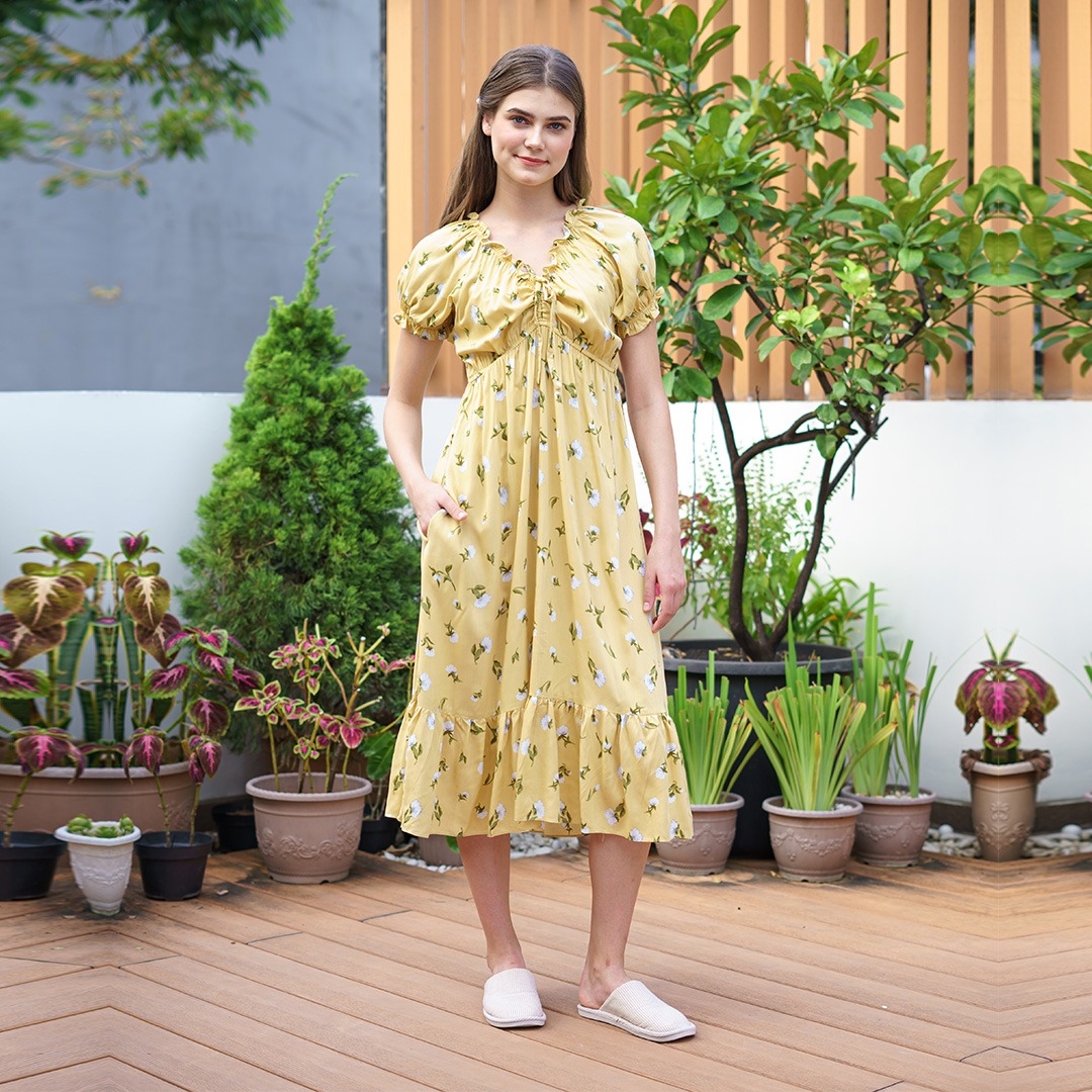 Oriana Homewear Maxi Dress Daster Serut Arnia Series