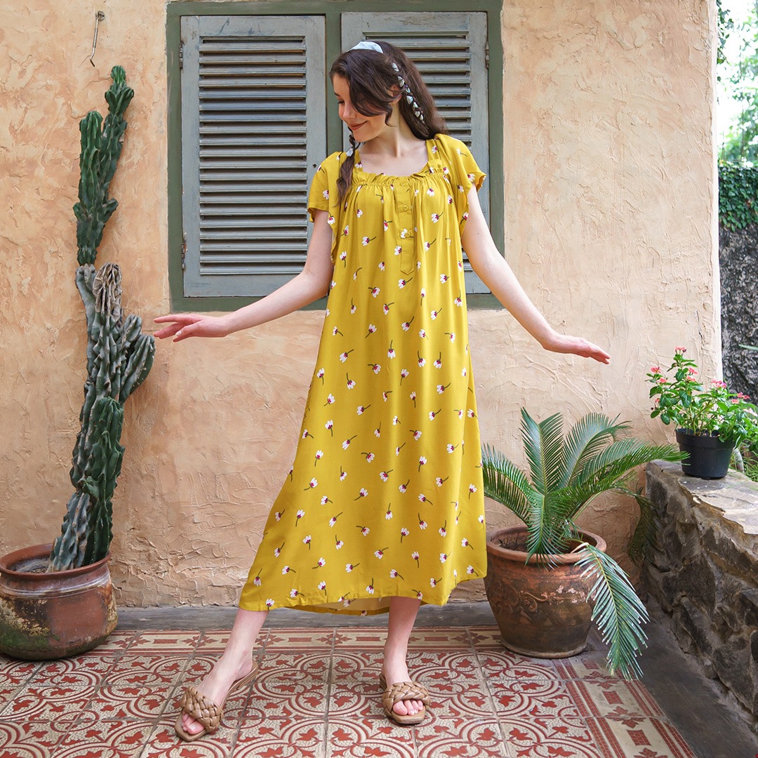 Oriana Homewear Maxi Dress Daster Busui Roselli Series