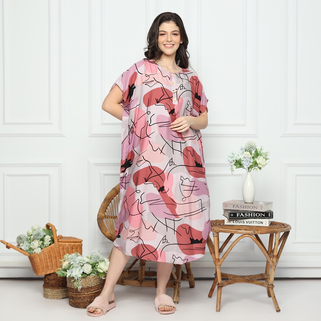 Oriana Homewear Daster Pendek Busui Kaftan Memphis Line Series Allsize