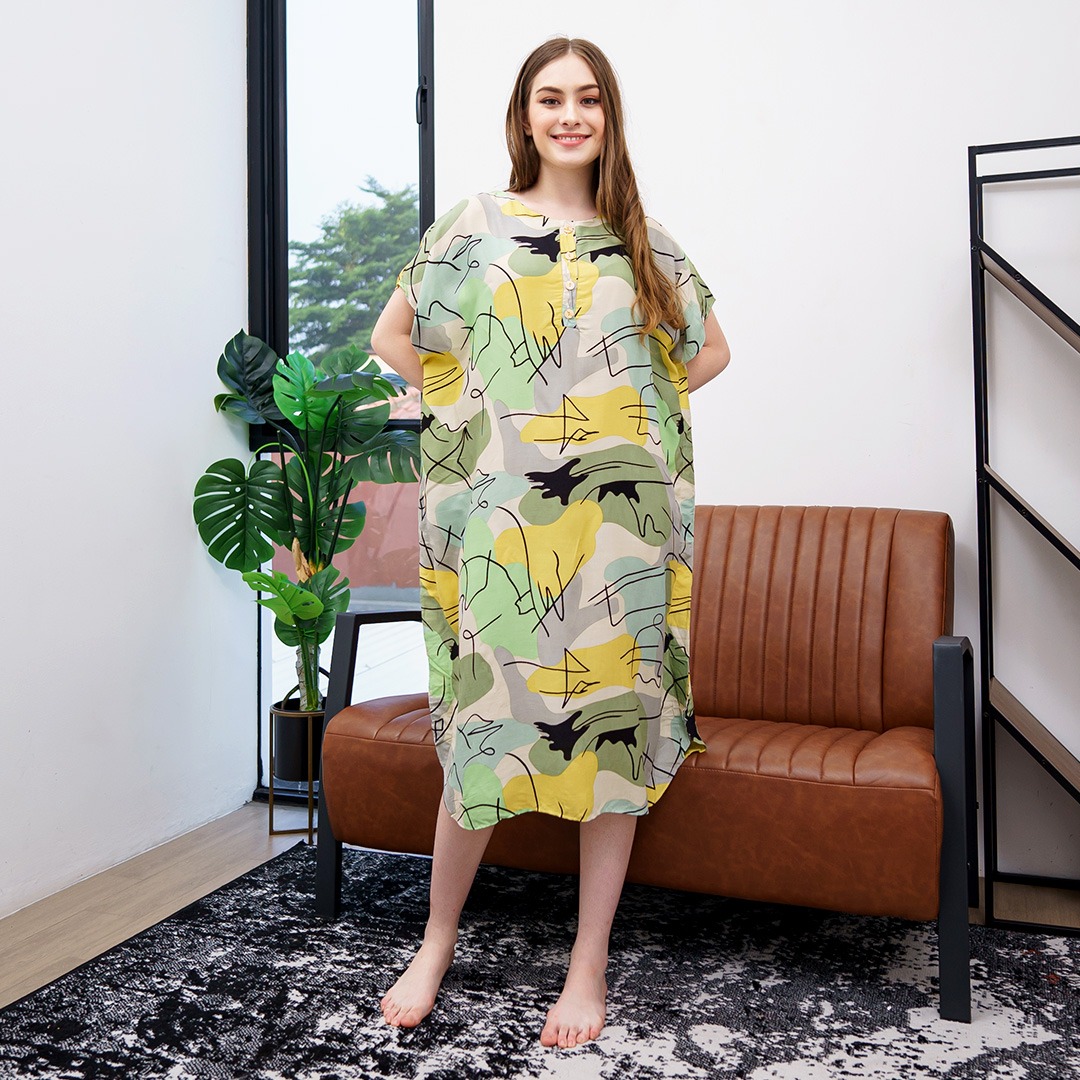 Oriana Homewear Daster Pendek Busui Kaftan Memphis Line Series Allsize