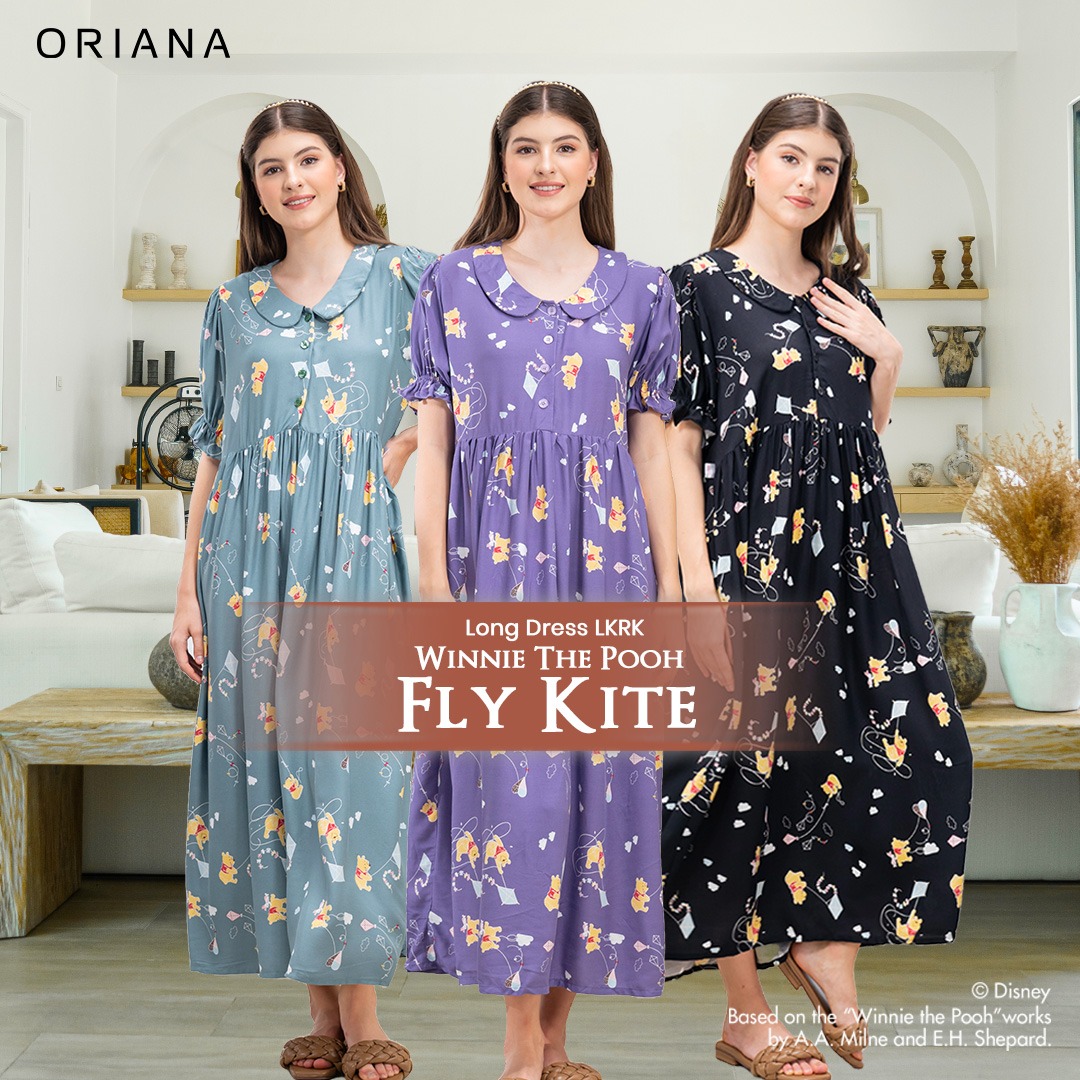 Oriana Homewear Long Dress LKRK Winnie Fly Kite Allsize
